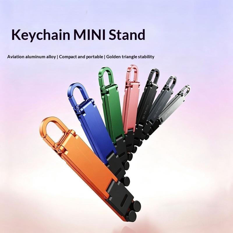 Mobile Hanger Arm - 折りたたみ式ミニキーホルダー型携帯電話スタンド、多角度調整可能なハンズフリーホルダー、デスクや旅行用携帯電話サポート用品