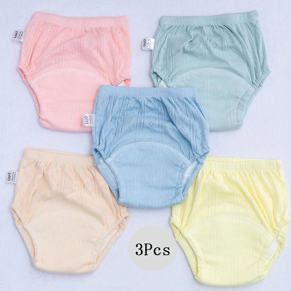 Diaper Pail Odor - 3 ピース/ロット新生児トレーニングパンツ綿薄い夏ベビーショーツ洗える少年少女布おむつ再利用可能なおむつ幼児パンティー
