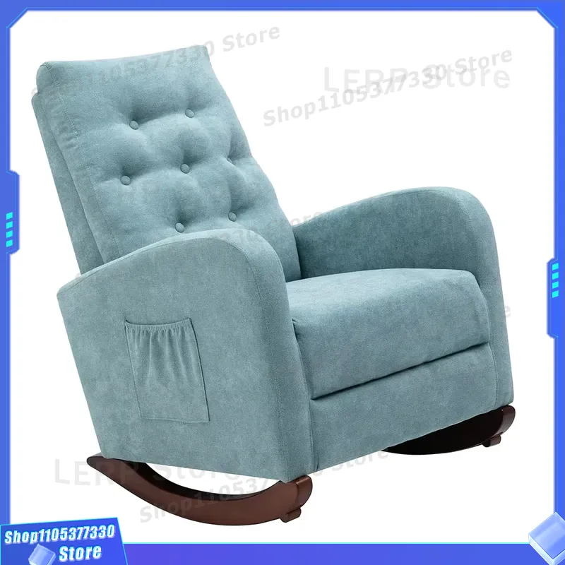 Baby Nursery Rocking Chair - 木製ベビーロッキングチェア、ハイバックタフテッドカジュアルケアロッカー、保育園用快適シート、幼児用家具、家の装飾品