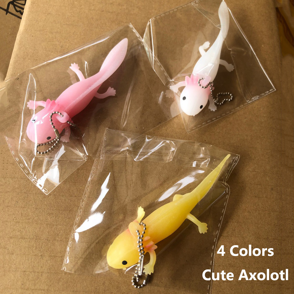 Baby Nursery Mobile - Axolotl キーホルダーかわいいイモリサンショウウオ赤ちゃん魚混練おもちゃ減圧絞りバッグ携帯電話キーチェーンペンダント