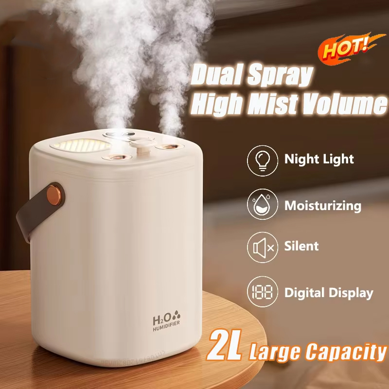 Humidifier Nursery Quiet - 2L 超音波加湿器 赤ちゃん保育園用 妊娠中の寝室用 静か 大容量