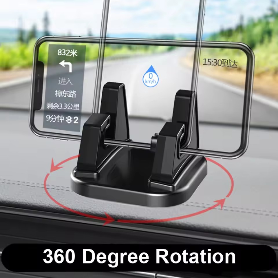 Mobile Hanger Arm - ユニバーサルカーフォンホルダー 360度回転シリコン製車載携帯電話スタンド ダッシュボードスマートフォンブラケット 車載GPSマウント