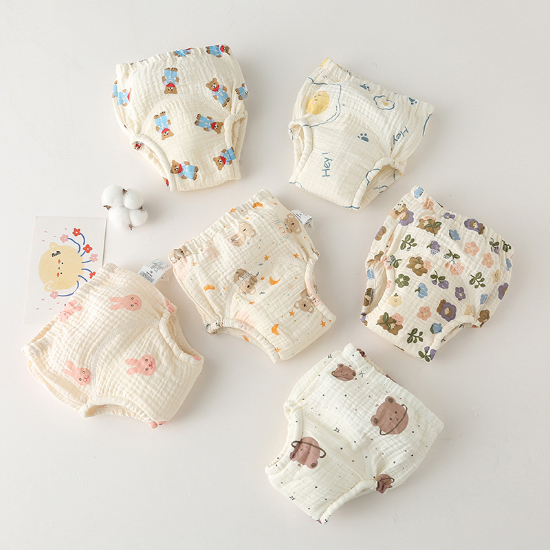 Diaper Pail Odor - 洗えるベビーおむつトレーニングパンツ綿おむつバブルガーゼおむつ通気性のある再利用可能な子供用下着幼児用布おむつ
