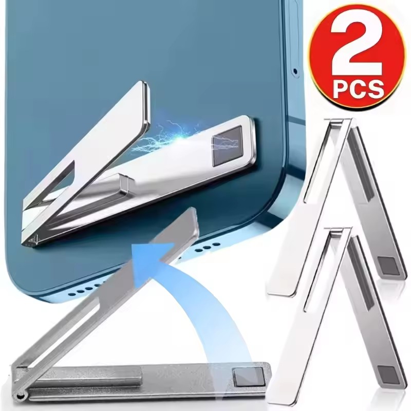 Mobile Hanger Arm - 目に見えない超薄型磁気携帯電話ホルダー スタンド 金属合金製折りたたみ式携帯電話キックスタンド デスクトップタブレットブラケットサポート