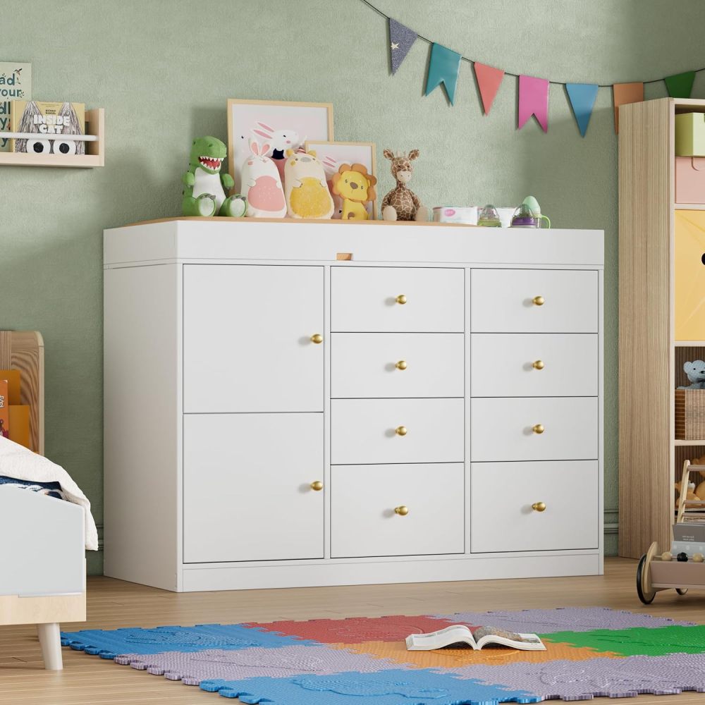 ベビークラシックナーサリードレッサー（8つの引き出しと2つの - Baby Nursery Dresser Changing Table のレビューと価格