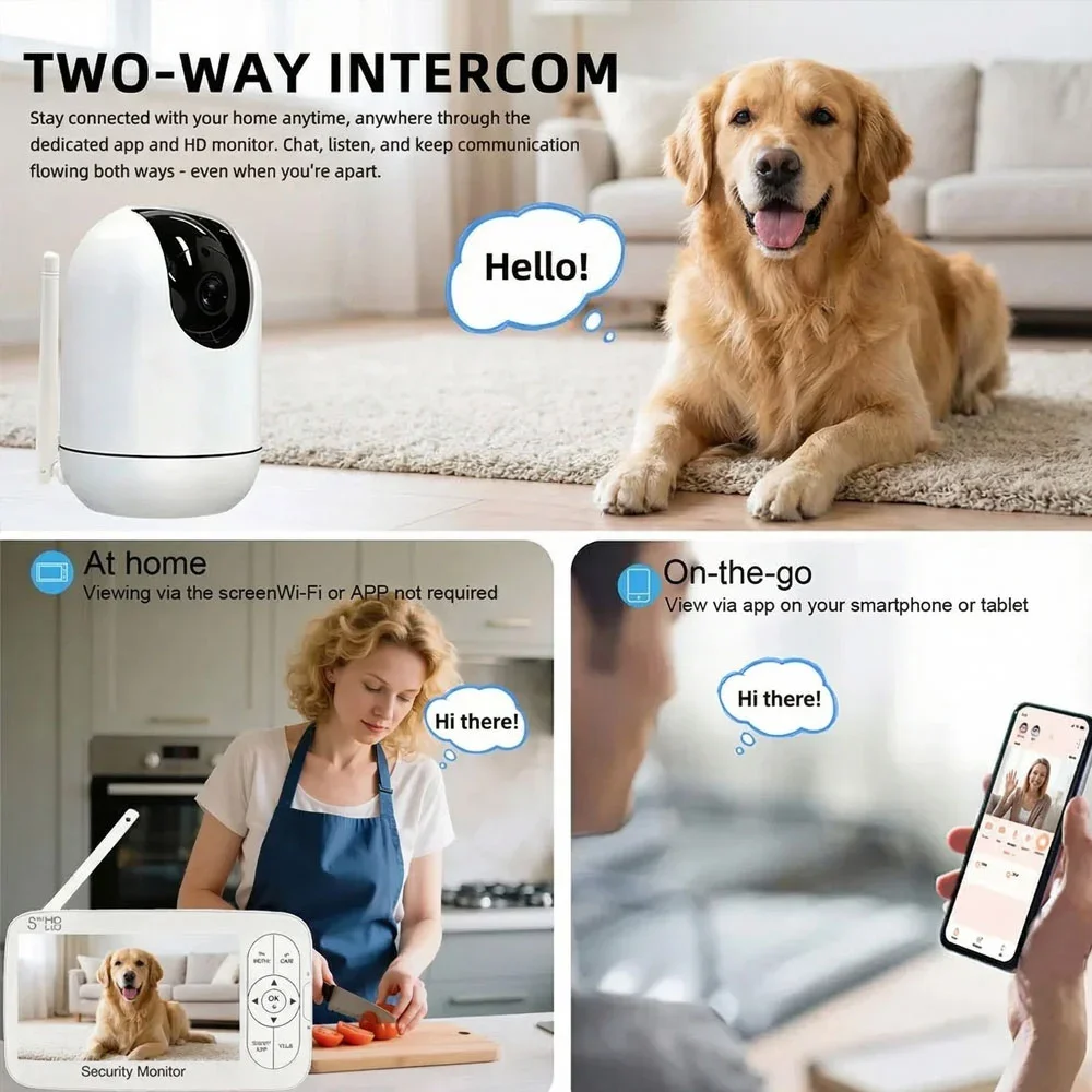5インチHDビデオベビーモニター（カメラ付き）、Tuya対応 - Baby Nursery Temperature のレビューと価格