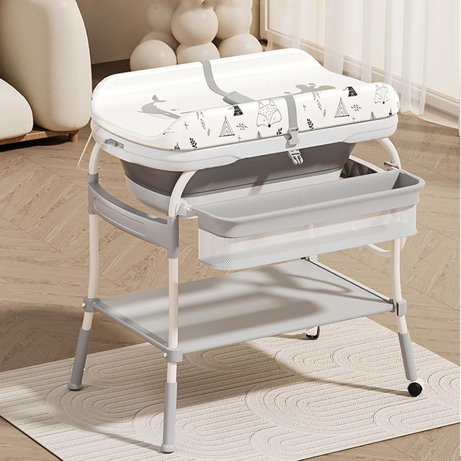 2 in 1ベビーチェンジングテーブル（お風呂付き）、折りた - Baby Nursery Dresser Changing Table のレビューと価格