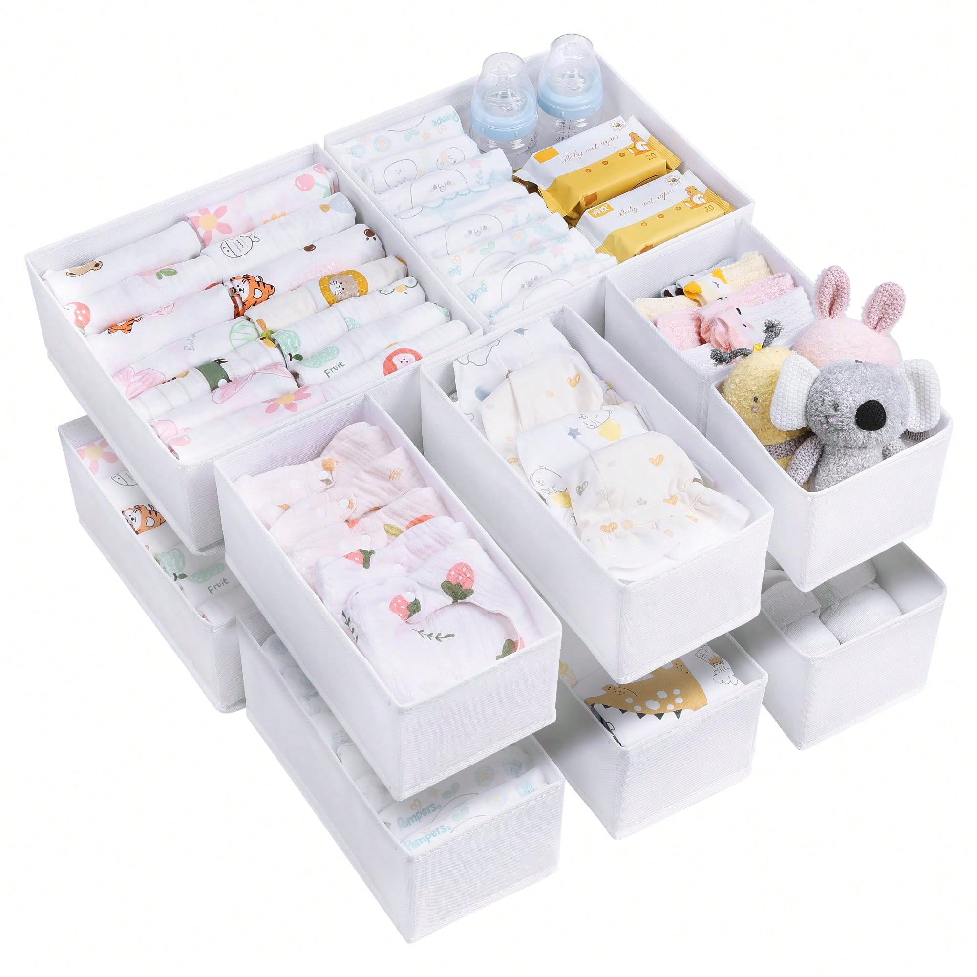 12個セット ベビー服収納ボックス ドレッサー引き出しオーガ - Baby Nursery Dresser Changing Table のレビューと価格
