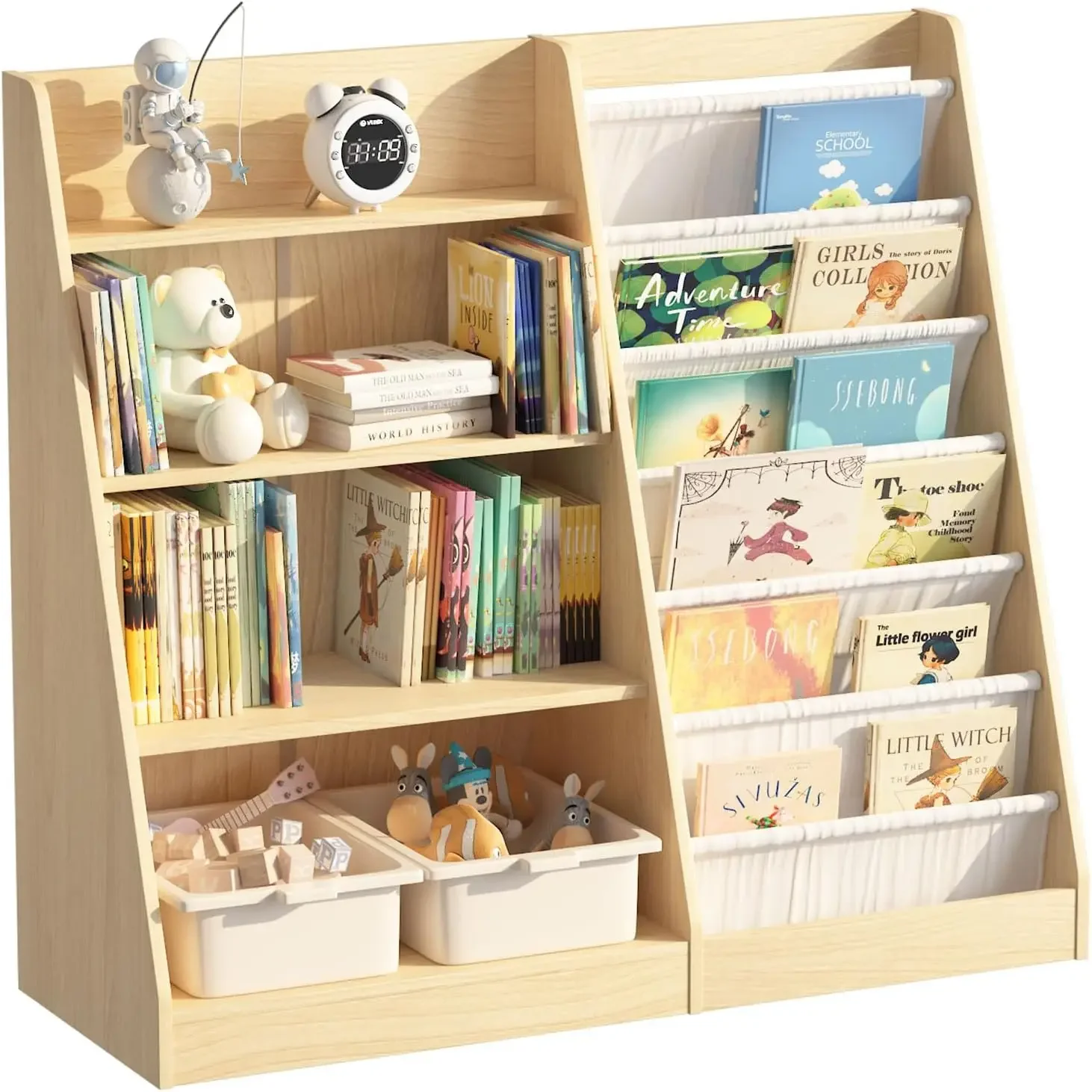 4段キッズブックシェルフ、ベビー幼児用ブックラック、子供用本 - Baby Nursery Bookshelf のレビューと価格