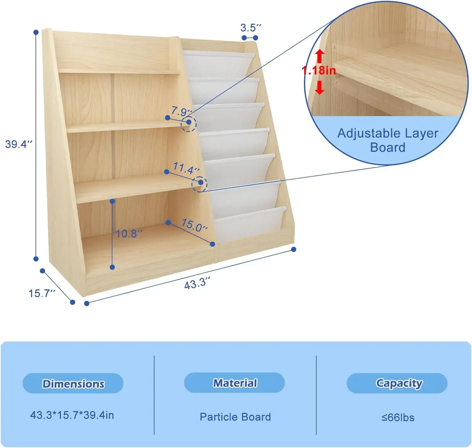 4段キッズブックシェルフ、ベビー幼児用ブックラック、子供用本 - Baby Nursery Bookshelf のレビューと価格