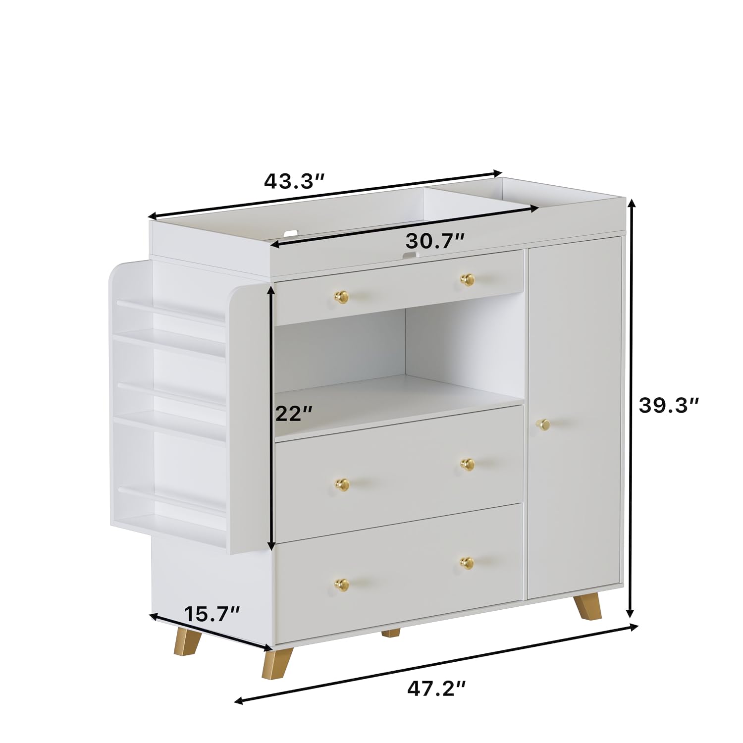 ベビーベッド用チェンジングテーブル付きドレッサー、3段引き出 - Baby Nursery Dresser Changing Table のレビューと価格