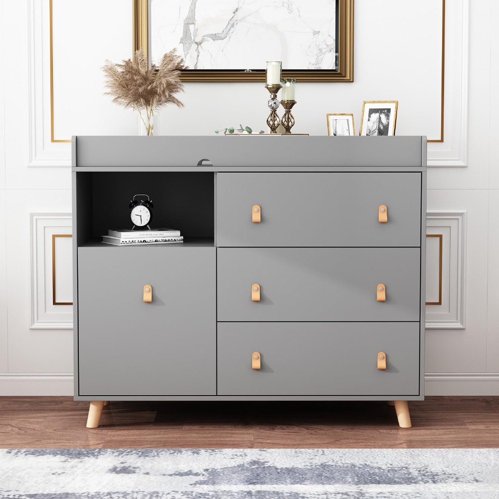 ベビードレッサー兼おむつ交換台、2in1ナーサリーチェスト、 - Baby Nursery Dresser Changing Table のレビューと価格