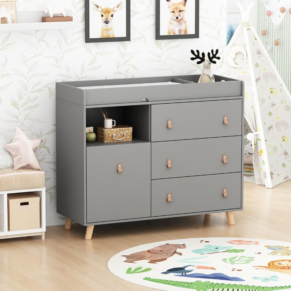 ベビードレッサー兼おむつ交換台、2in1ナーサリーチェスト、 - Baby Nursery Dresser Changing Table のレビューと価格