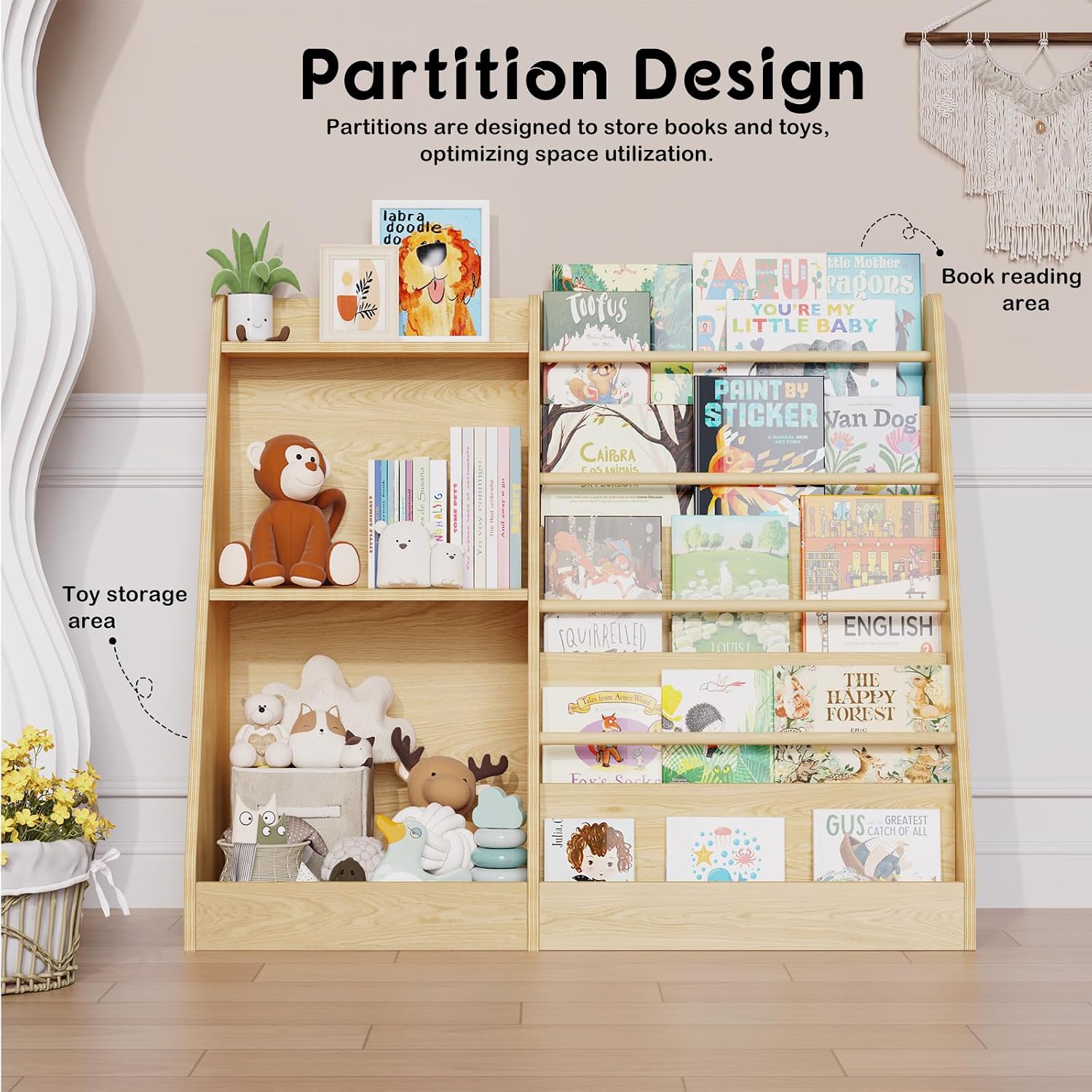 子供用本棚収納 モンテッソーリ前面開き本棚 5段ベビー本棚  - Baby Nursery Bookshelf のレビューと価格
