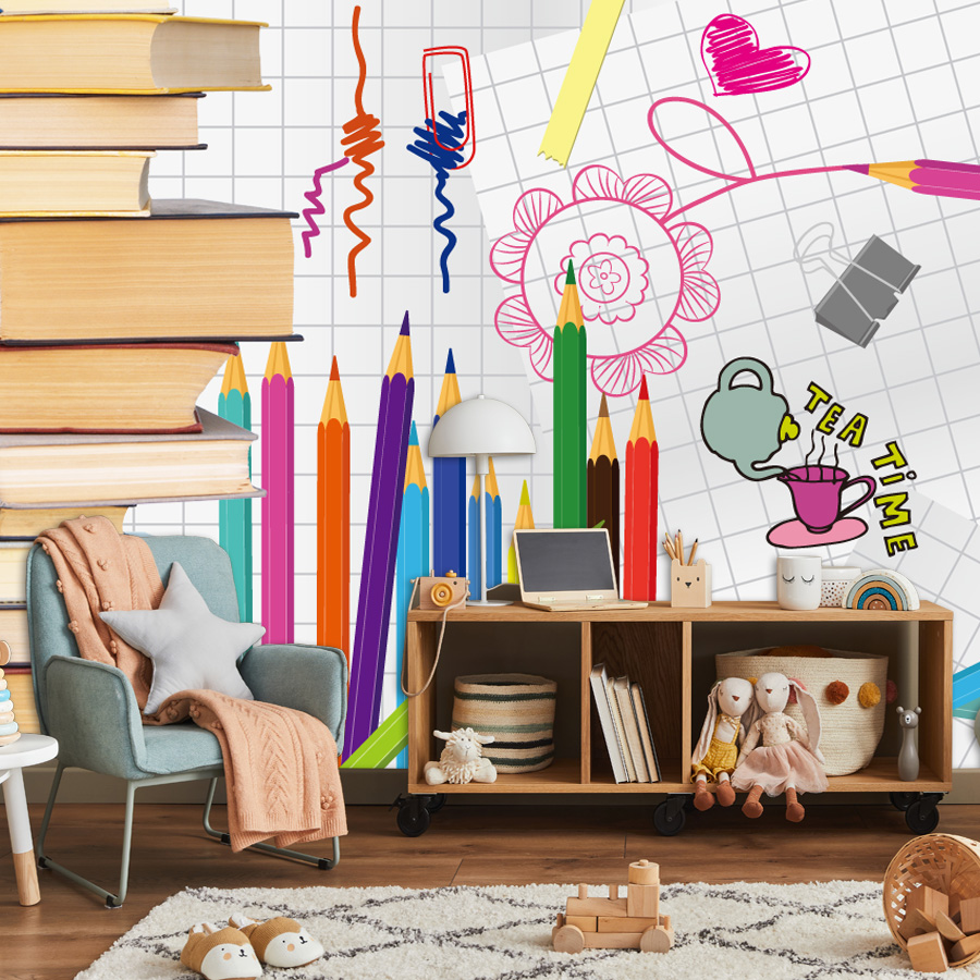 リビングルーム、本、絵画の壁、家の装飾、子供部屋、ベビーベッ - Baby Nursery Water のレビューと価格