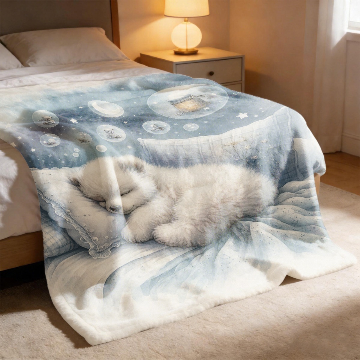 心地よいシロクマ柄のベビーブランケット、フランネルプラッシュ - Baby Nursery Bedding Sets のレビューと価格