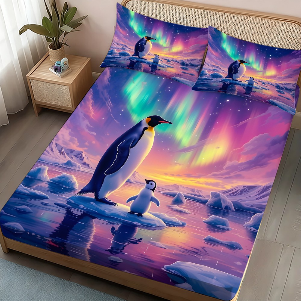 オーロラペンギン寝具セット 3点セット プリントフィットシー - Baby Nursery Bedding Sets のレビューと価格