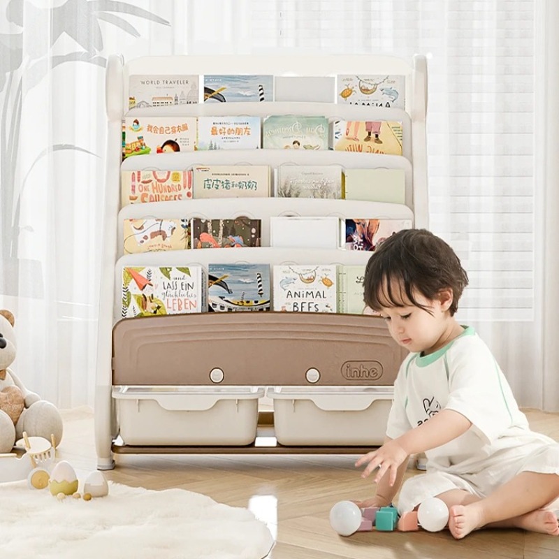 子供用プラスチック製本棚とおもちゃ収納 - 2-in-1漫画 - Baby Nursery Bookshelf のレビューと価格