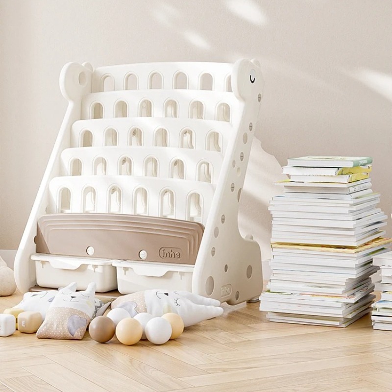 子供用プラスチック製本棚とおもちゃ収納 - 2-in-1漫画 - Baby Nursery Bookshelf のレビューと価格