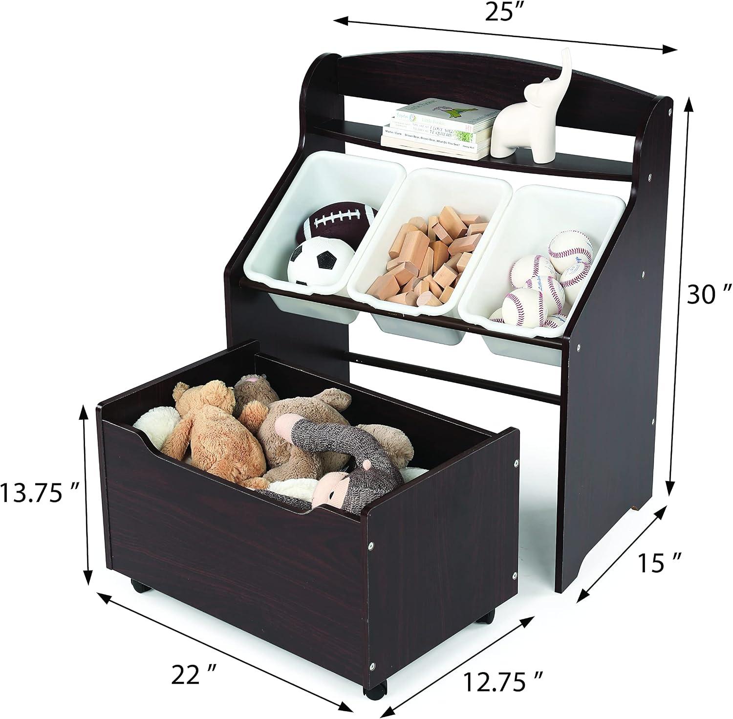 3 in 1 キッズブックシェルフ おもちゃ収納オーガナイザ - Baby Nursery Bookshelf のレビューと価格