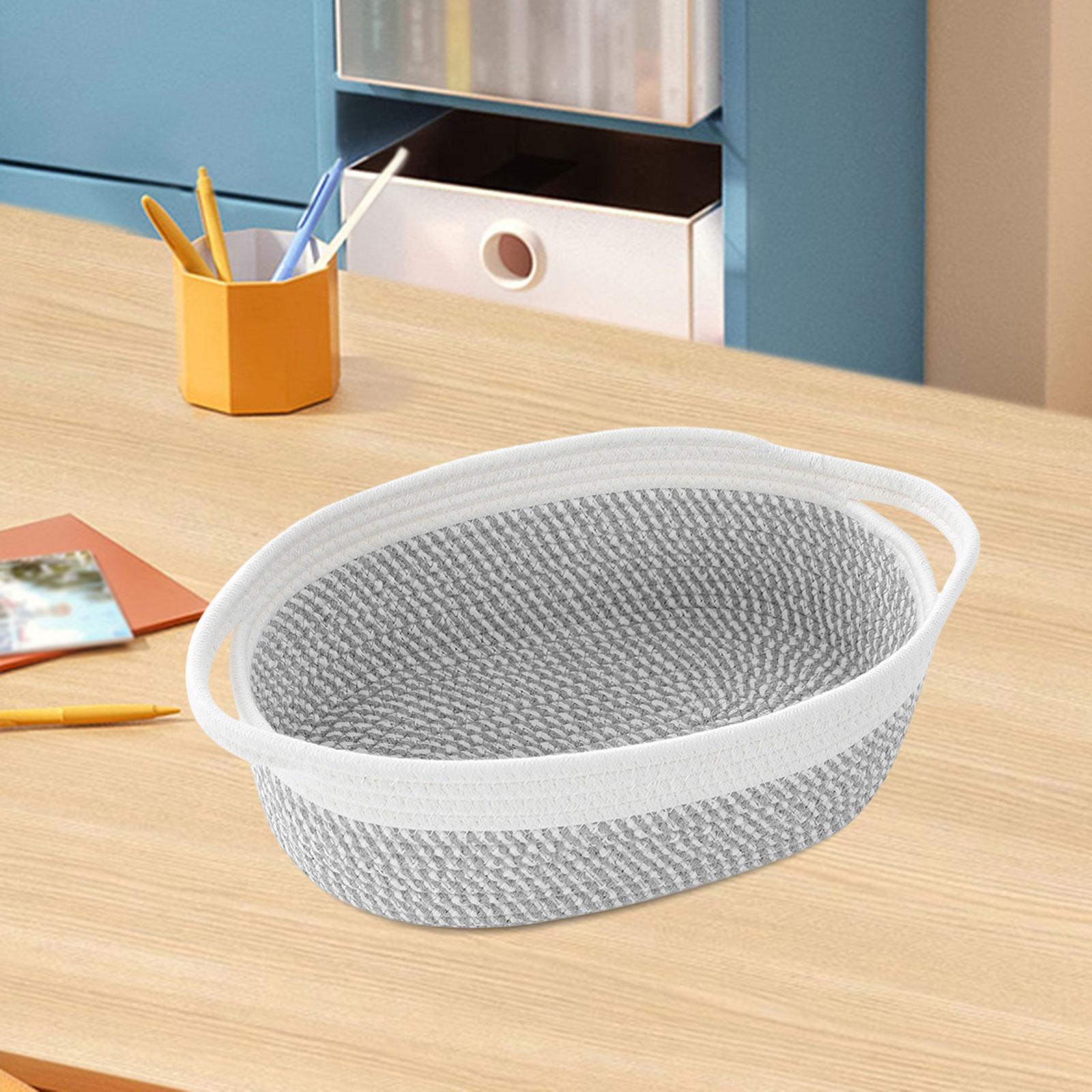 取っ手付きの編みバスケット。丈夫なコットンロープ製で、収納や - Baby Nursery Handles のレビューと価格