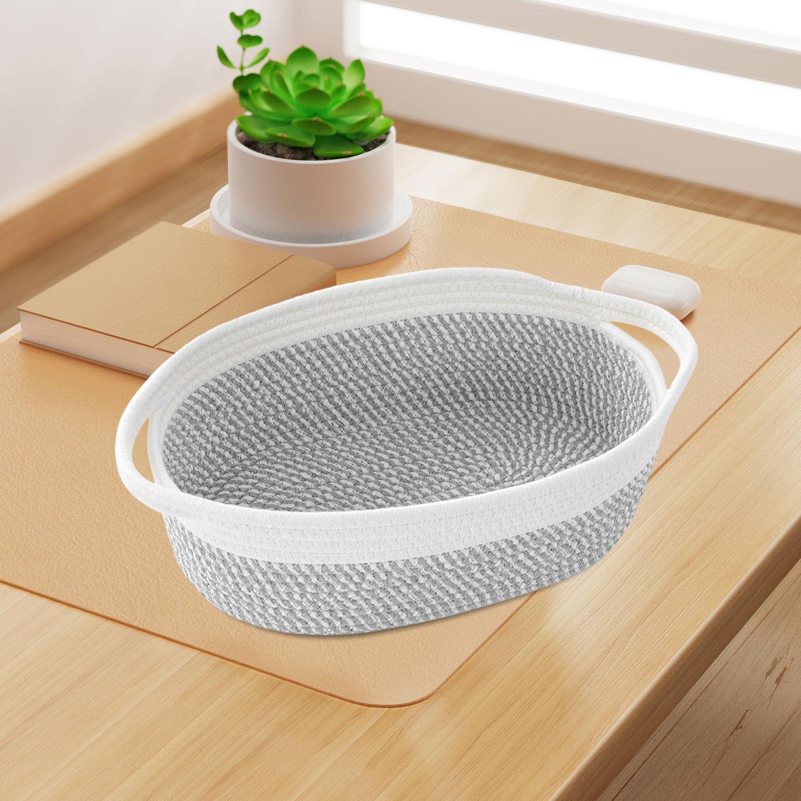 取っ手付きの編みバスケット。丈夫なコットンロープ製で、収納や - Baby Nursery Handles のレビューと価格