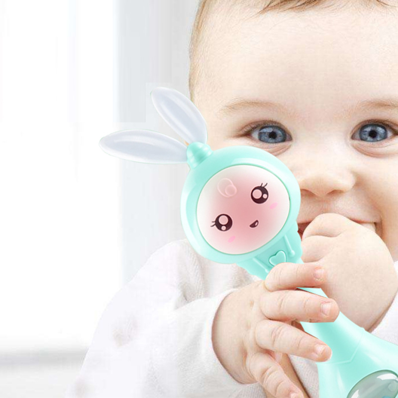 ベビー音楽点滅ガラガラおもちゃウサギおしゃぶりハンドベルモバ - Baby Nursery Mobile のレビューと価格