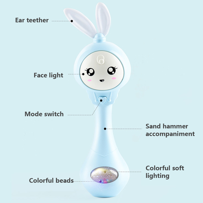 ベビー音楽点滅ガラガラおもちゃウサギおしゃぶりハンドベルモバ - Baby Nursery Mobile のレビューと価格