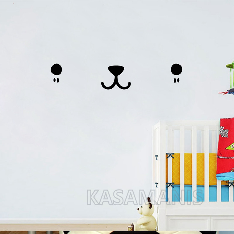 ウォールステッカーかわいいカワイイフェイスアートデカール猫犬 - Baby Nursery Package のレビューと価格