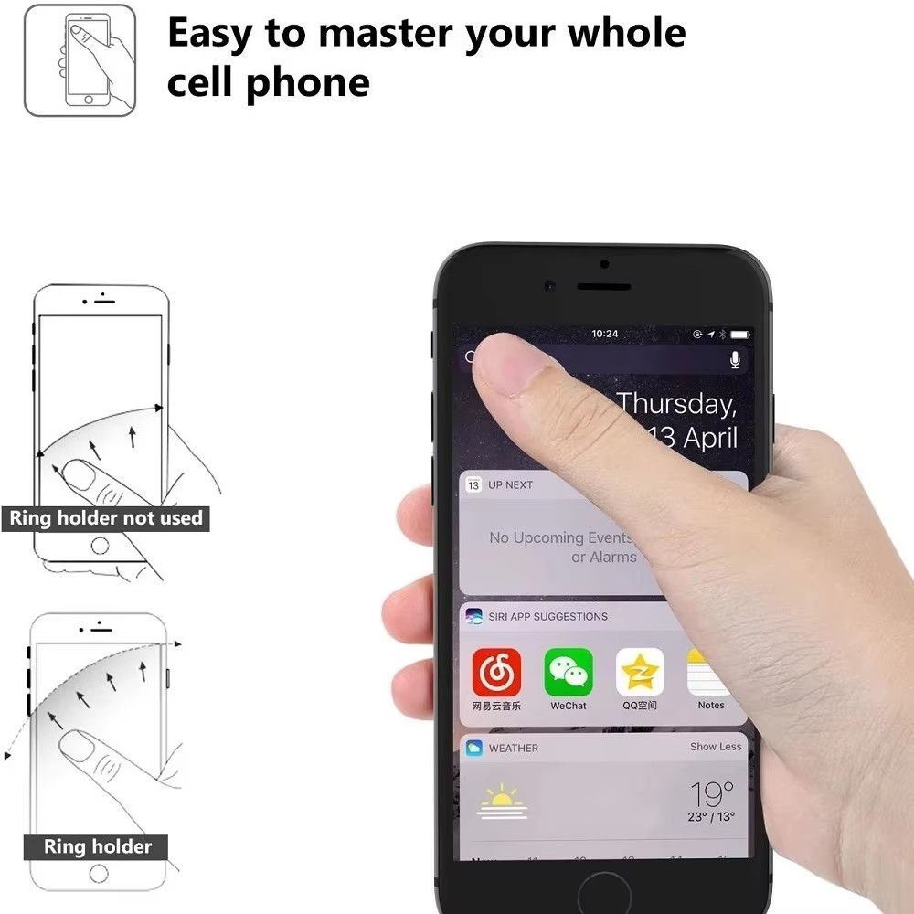 指リング携帯電話ホルダー iPhone Xiaomi ステッ - Mobile Hanger Arm のレビューと価格