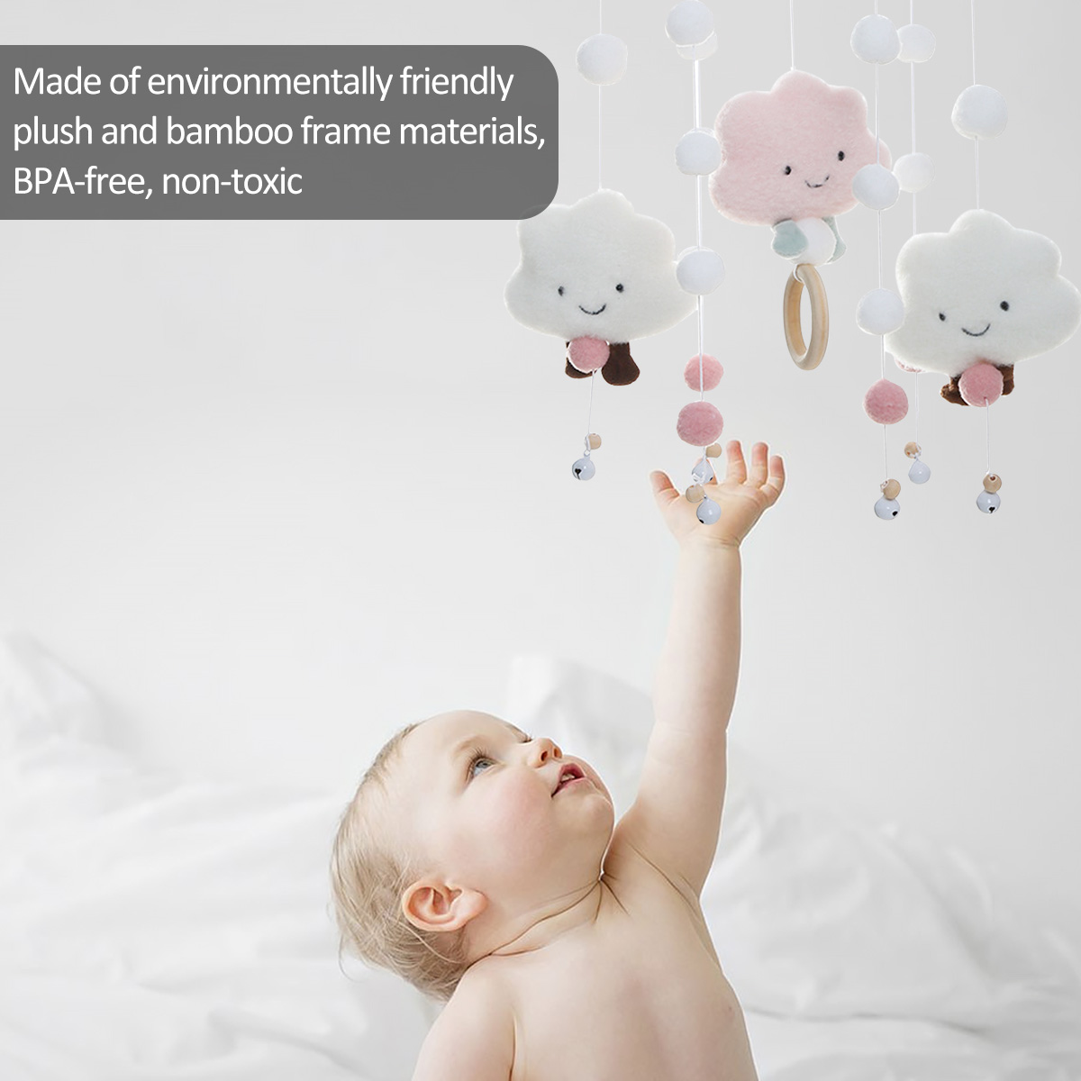 モバイル風鈴 クラウド人形付き ハンモック ベルグリップ ト - Baby Nursery Mobile のレビューと価格