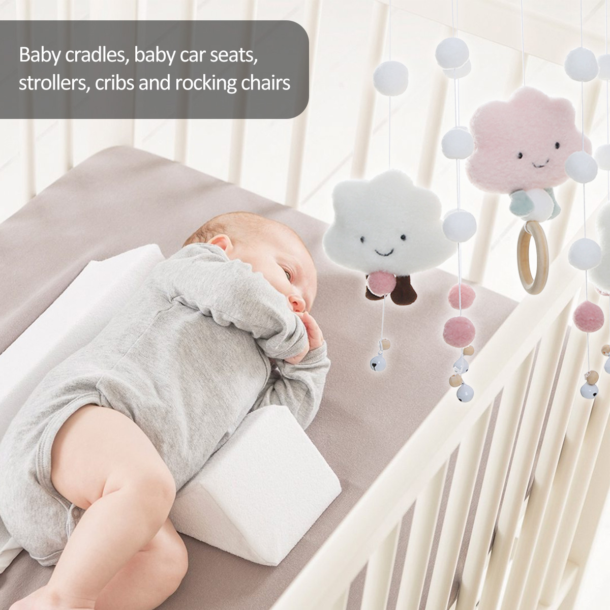 モバイル風鈴 クラウド人形付き ハンモック ベルグリップ ト - Baby Nursery Mobile のレビューと価格