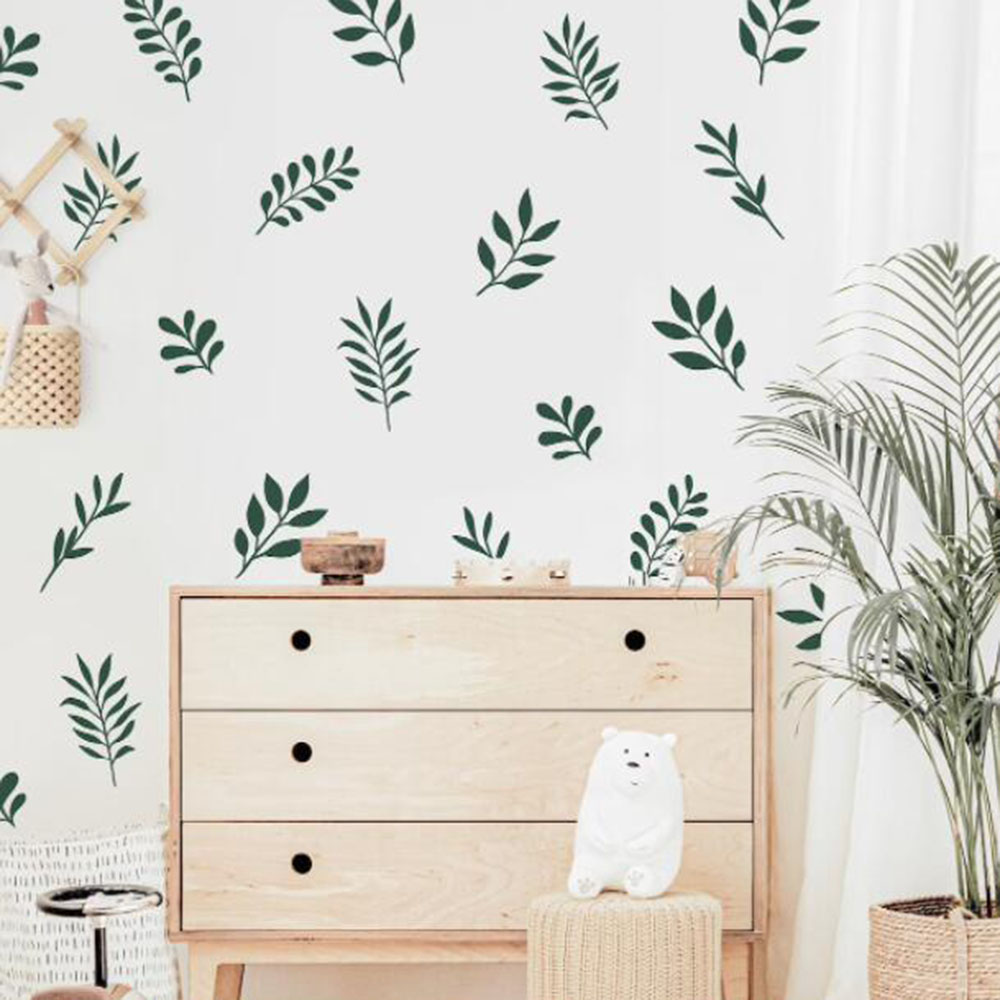 41 個植物の葉の壁のステッカープレイルーム寝室自然植物木の - Baby Nursery Tree のレビューと価格