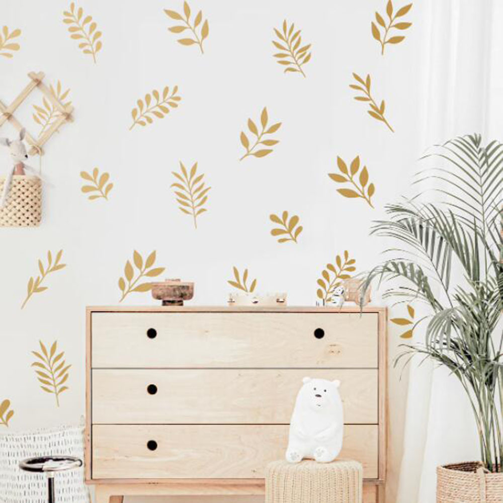 41 個植物の葉の壁のステッカープレイルーム寝室自然植物木の - Baby Nursery Tree のレビューと価格