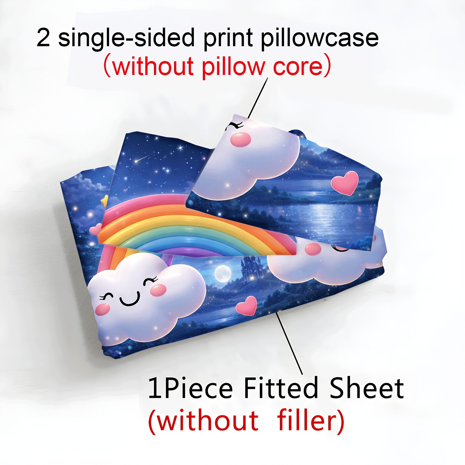 レインボークラウドプリント寝具セット プリントフィットシーツ - Baby Nursery Bedding Sets のレビューと価格