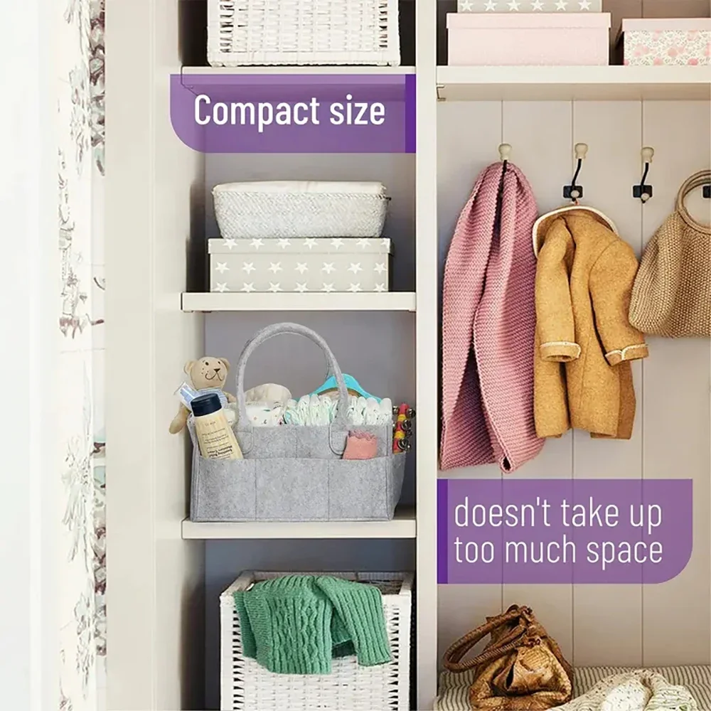 ポータブルママバッグファッショナブルなフェルトおむつオーガナ - Baby Nursery Handles のレビューと価格