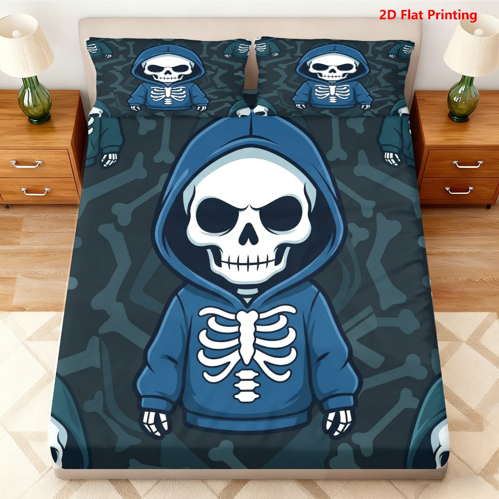 スカル柄フーディー寝具セット ベッドシーツフルセット マット - Baby Nursery Bedding Sets のレビューと価格