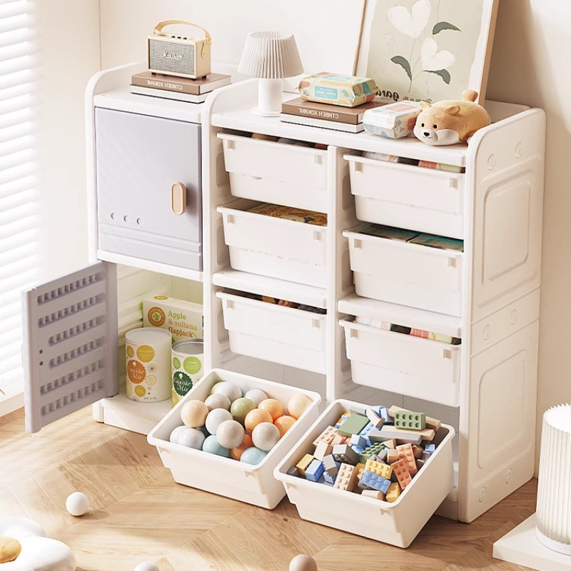 子供用のおもちゃ収納オーガナイザー。仕分け用の収納ボックス付 - Baby Nursery Bookshelf のレビューと価格