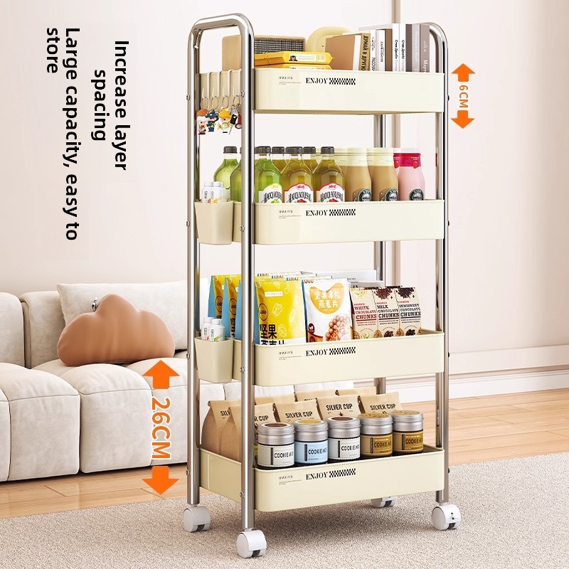 多機能ローリングカート収納オーガナイザー、リビングルーム、ベ - Baby Nursery Bookshelf のレビューと価格