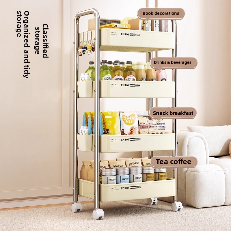 多機能ローリングカート収納オーガナイザー、リビングルーム、ベ - Baby Nursery Bookshelf のレビューと価格