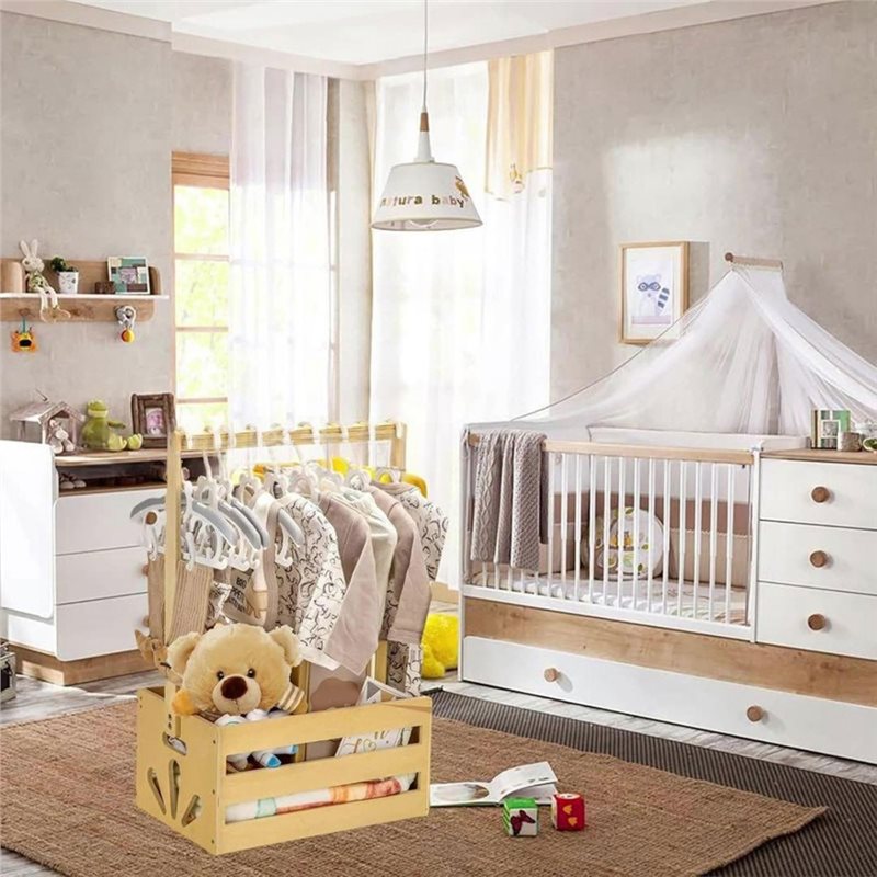木製ベビーシャワーギフトバスケット（ハンドル付き）、ベビー収 - Baby Nursery Handles のレビューと価格