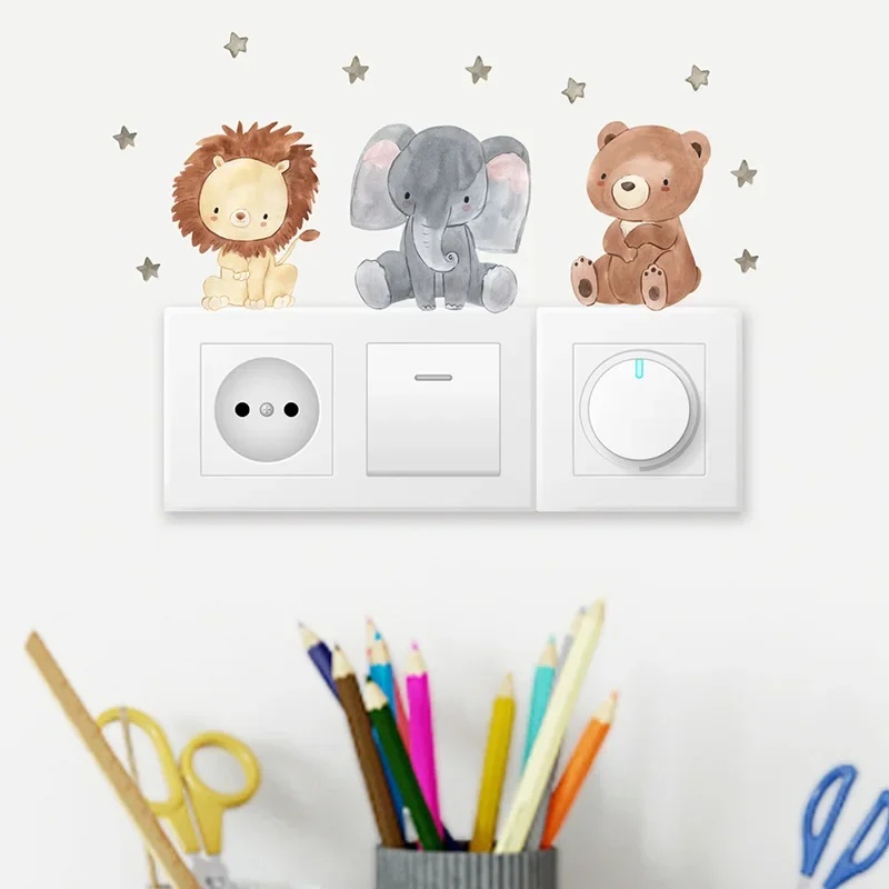 6枚セット 漫画動物ウォールステッカー 子供部屋 ベビールー - Baby Nursery Water のレビューと価格