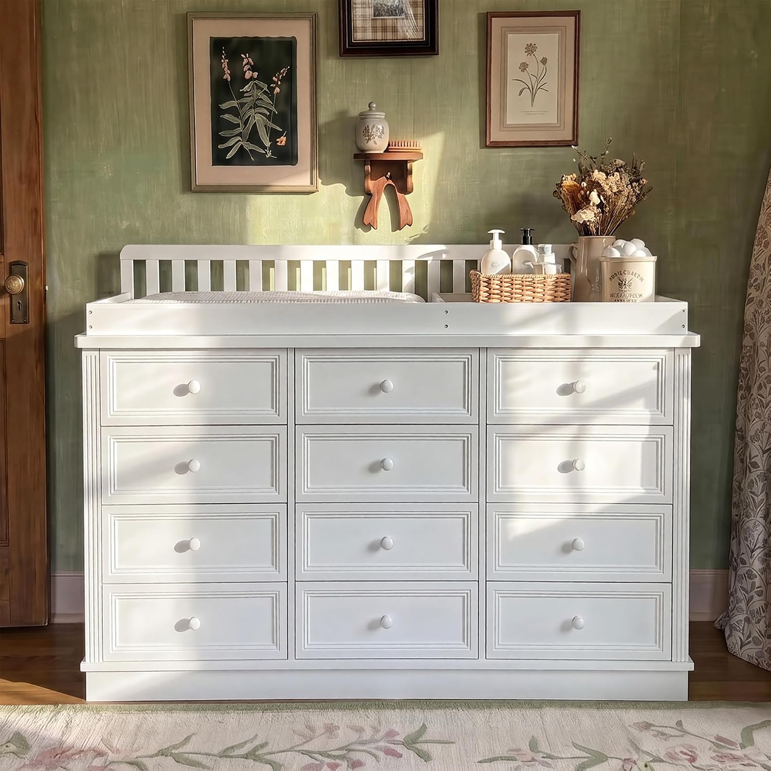 ベビーおむつ交換台付きドレッサー、100%無垢材乳児用おむつ - Baby Nursery Dresser Changing Table のレビューと価格