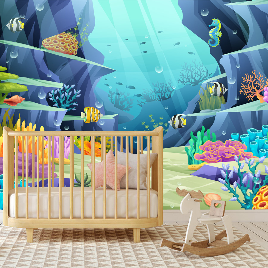 15+ 漫画の水中熱帯魚の壁紙、赤ちゃん子供部屋、保育園の壁 - Baby Nursery Water のレビューと価格