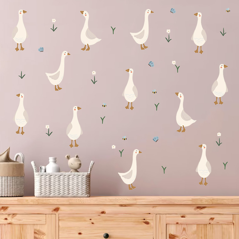 かわいいアヒルの子ウォールステッカー面白いアヒルの花デカール - Baby Nursery Mural Wallpaper のレビューと価格