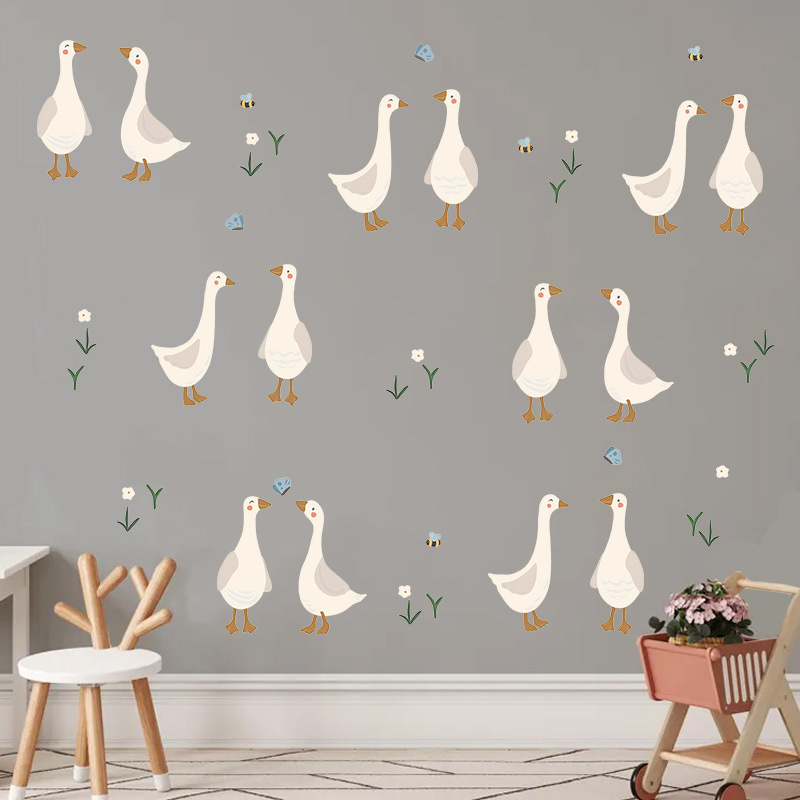 かわいいアヒルの子ウォールステッカー面白いアヒルの花デカール - Baby Nursery Mural Wallpaper のレビューと価格