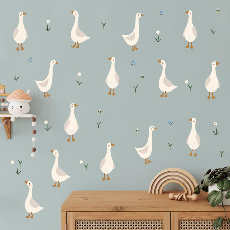 かわいいアヒルの子ウォールステッカー面白いアヒルの花デカール - Baby Nursery Mural Wallpaper のレビューと価格