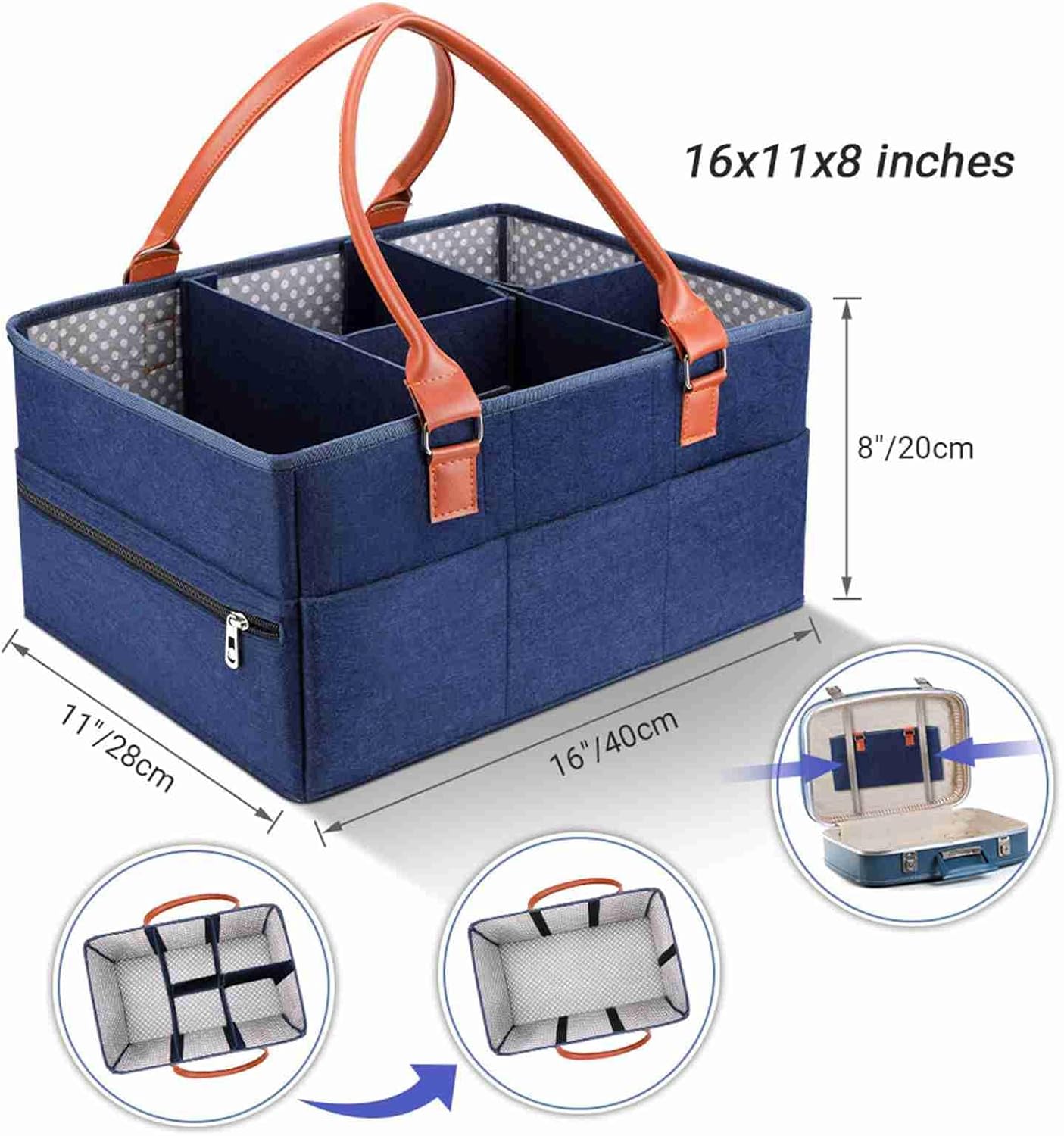 ベビーフェルト収納バスケット、幼児用おむつバッグ、ハンドル付 - Baby Nursery Handles のレビューと価格