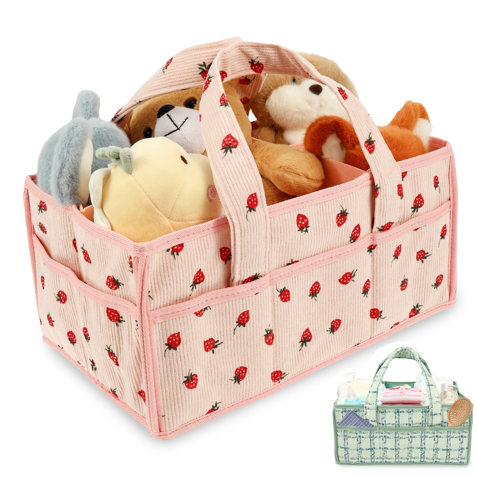 ベビーおむつキャディバッグ ポータブルおむつ収納バスケット  - Baby Nursery Handles のレビューと価格