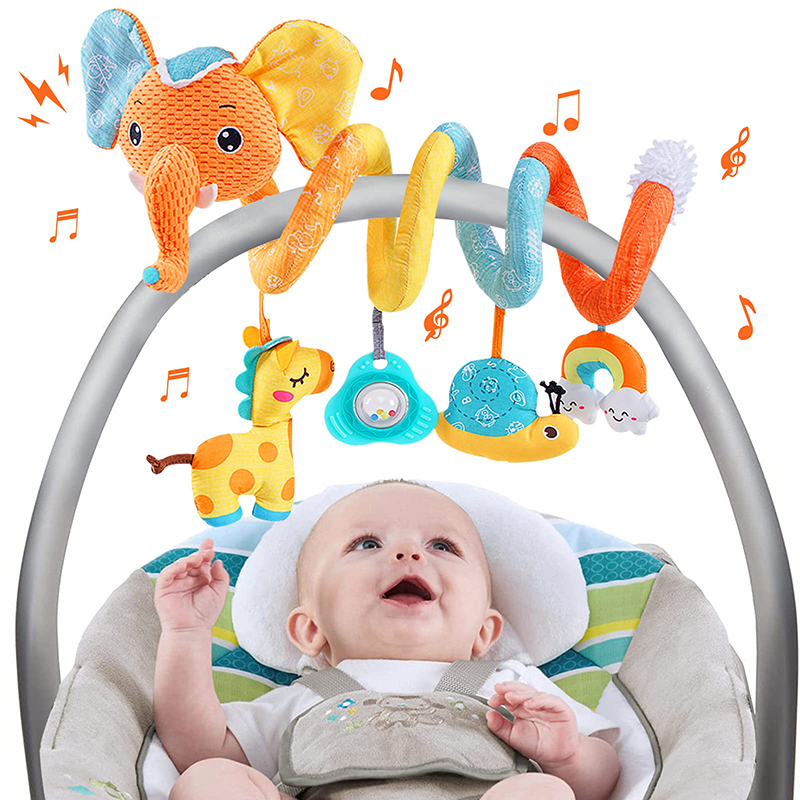 カーシートおもちゃ幼児カラー象ベビーカーストレッチスパイラル - Baby Nursery Mobile のレビューと価格